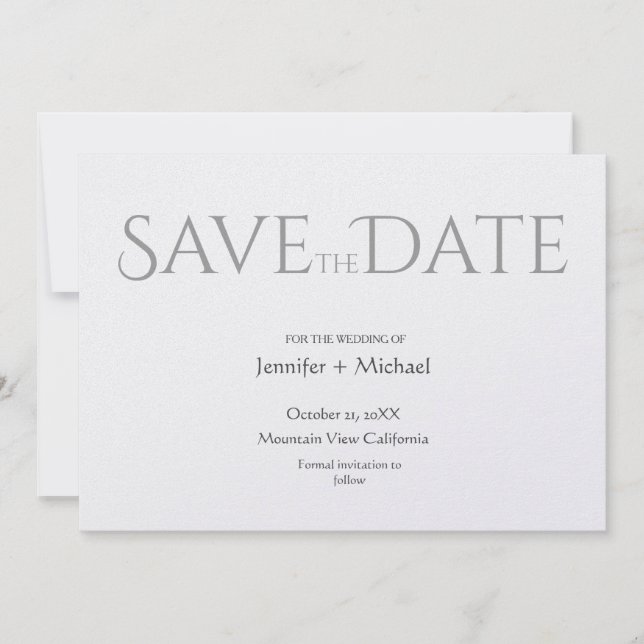 Wedding Marriage Minimalist Calligraphy Script Save The Date (Front)
