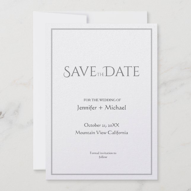 Wedding Marriage Minimalist Calligraphy Script Save The Date (Front)
