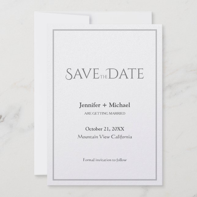 Wedding Marriage Minimalist Calligraphy Script Save The Date (Front)