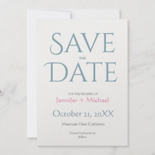 Wedding Marriage Minimalist Modern Chic Save The Date
