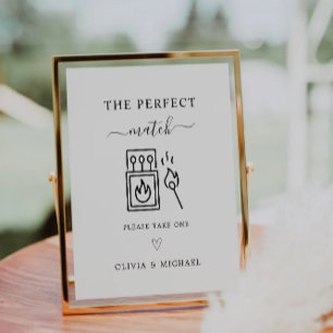 Wedding Match Favour Sign – Handwritten Style