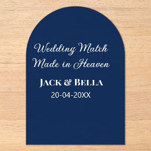 Wedding Match made in heaven wedding favours blue Acrylic Invitations