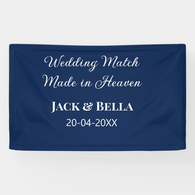 Wedding Match made in heaven wedding favours blue  Banner (Horizontal)
