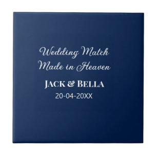 Wedding Match made in heaven wedding favours blue  Ceramic Tile