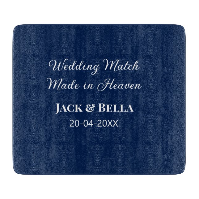 Wedding Match made in heaven wedding favours blue  Cutting Board (Front)