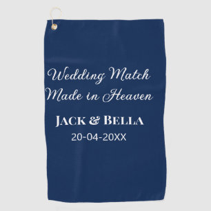 Wedding Match made in heaven wedding favours blue Golf Towel