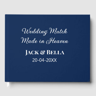 Wedding Match made in heaven wedding favours blue  Guest Book