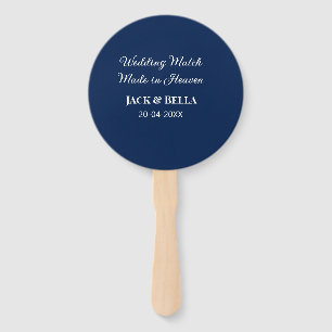 Wedding Match made in heaven wedding favours blue Hand Fan