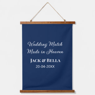 Wedding Match made in heaven wedding favours blue Hanging Tapestry