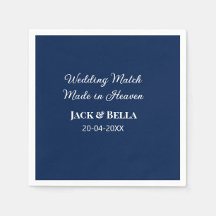 Wedding Match made in heaven wedding favours blue  Napkin