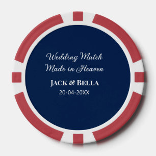 Wedding Match made in heaven wedding favours blue Poker Chips