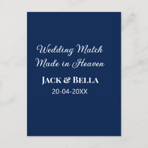 Wedding Match made in heaven wedding favours blue  Postcard