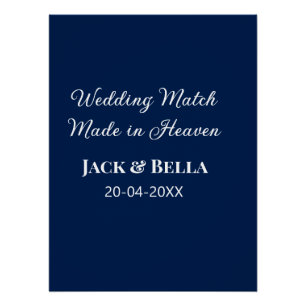 Wedding Match made in heaven wedding favours blue  Poster