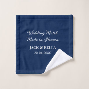 Wedding Match made in heaven wedding favours blue  Wash Cloth