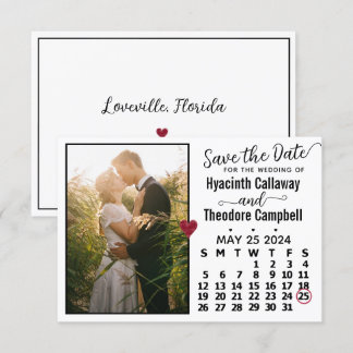 Wedding May 2024 Calendar Custom Photo White Save The Date