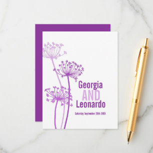 Wedding meal preference chervil flowerhead purple enclosure card