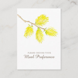 Wedding meal preference spring yellow enclosure card