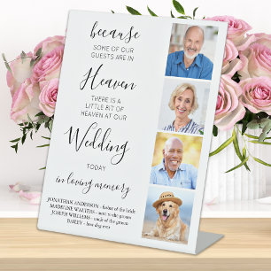 Wedding Memorial Custom 4 Photo Collage Heaven  Pedestal Sign