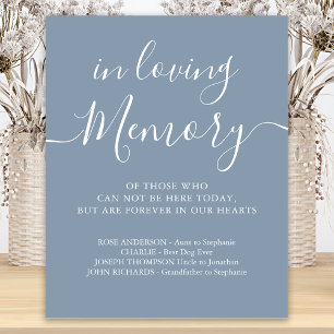 Wedding Memorial Dusty Blue In Loving Memory Poster