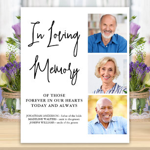 Wedding Memorial Personalise 3 Photo Loving Memory Poster