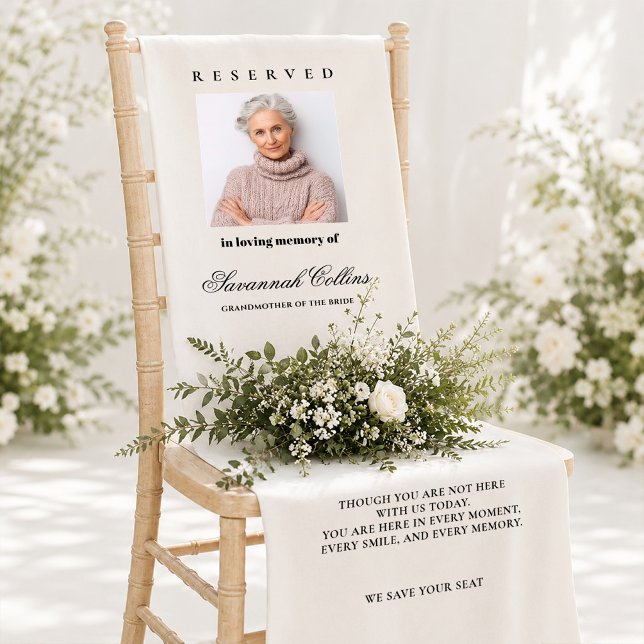Wedding Memorial Reserved Seat for Flowers Short Table Runner (Creator Uploaded)