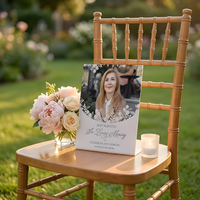 Wedding Memorial Table Wildflowers Frame Photo Pedestal Sign (Creator Uploaded)