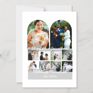 Wedding Memories 10 Photo Collage Couple Template Magnetic Invitation