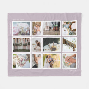Wedding Memories Photo Collage Keepsake Fleece Blanket