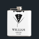 Wedding Mens Groom Groomsmen Tuxedo Black & White Hip Flask<br><div class="desc">This Tuxedo style flask makes a great gift for the groom or groomsmen or father of the bride at your wedding.</div>