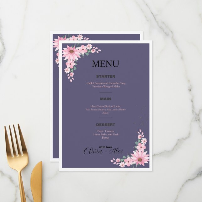 Wedding Menu (Front/Back In Situ)