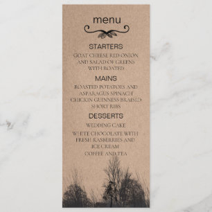 Wedding menu autumn kraft paper