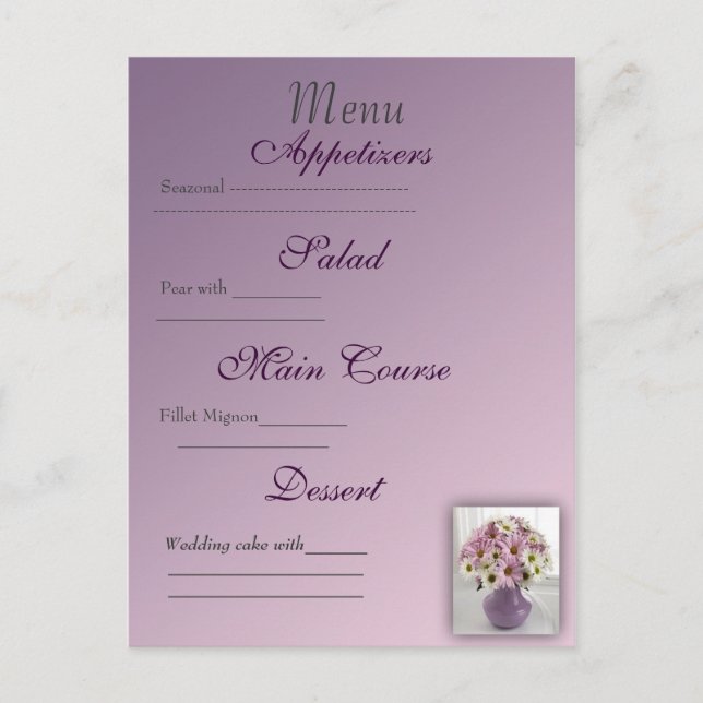 Wedding menu card (Front)