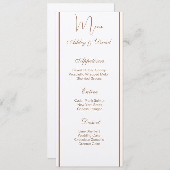 Wedding Menu Card (Front/Back)
