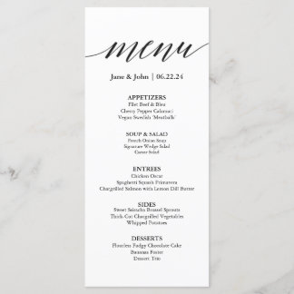 Wedding Menu Card