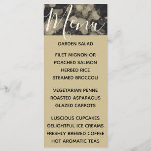 Wedding Menu Card Elegant Gold and Black