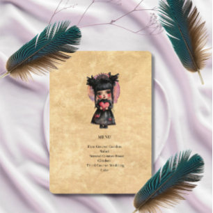 Wedding Menu Card Gothic Doll