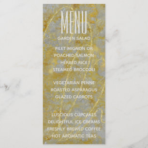 Wedding Menu Card Silver Lining