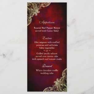 Wedding Menu Cards Red Rose Garden Christmas