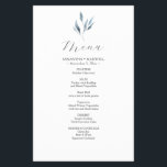 Wedding Menu Cards Watercolor Botanical Leaves<br><div class="desc">These budget wedding menu sheets feature watercolor botanical leaves in shades of dusty blue. Use the template fields to diy your custom dinner items. Order samples or print larger orders. An elegant choice for rustic and garden themed weddings. To see more designs like this visit www.zazzle.com/dotellabelle Unique art and design...</div>
