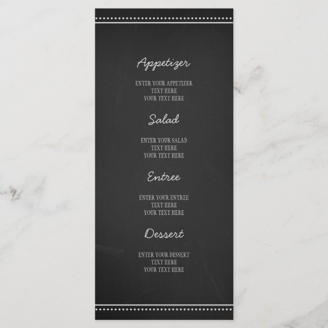 Wedding Menu Chalkboard (Front)
