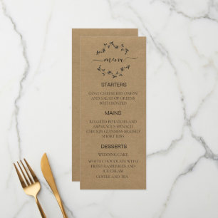 Wedding Menu Craft Paper