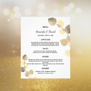 Wedding Menu eucalyptus golden botanical budget