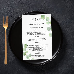 Wedding Menu eucalyptus greenery botanical