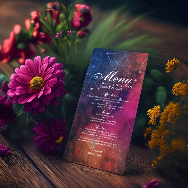 Wedding Menu Gorgeous Galaxy Nebula Constellations (Creator Uploaded)