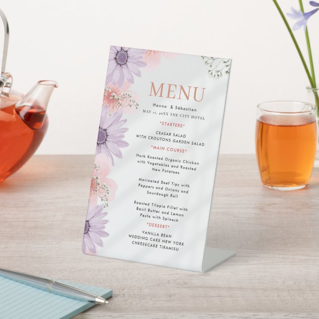 Wedding Menu Pedestal Sign (In SItu)