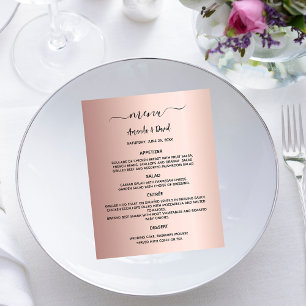 Wedding Menu rose gold elegant