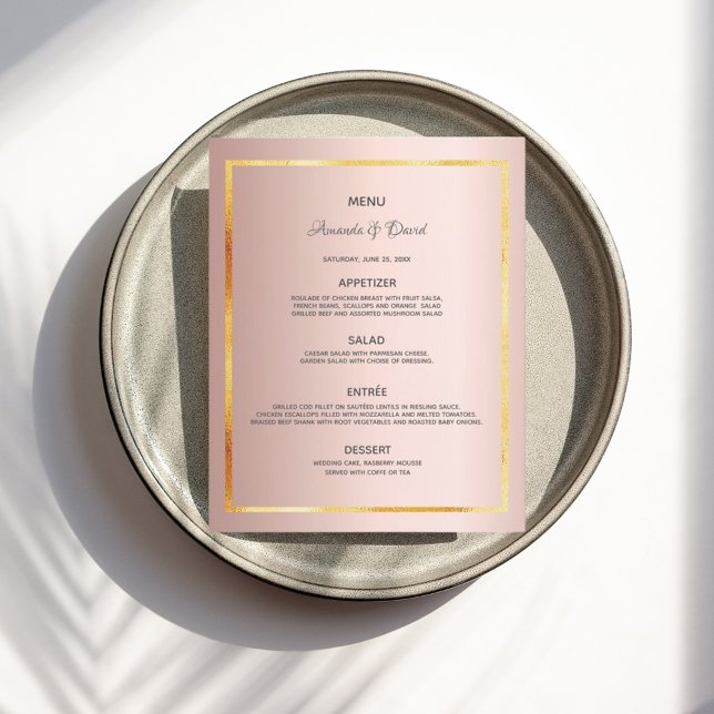 Wedding Menu rose gold photo our story (Creator Uploaded)