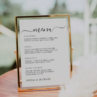 Wedding Menu Sign, Printable Wedding Menu Invitation