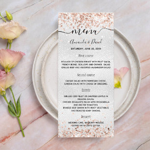 Wedding Menu silver rose gold