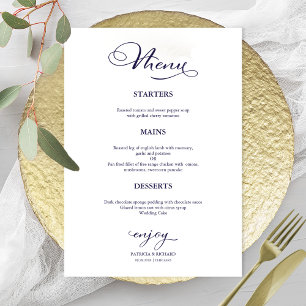 Wedding Menu Simple Elegant Calligraphy